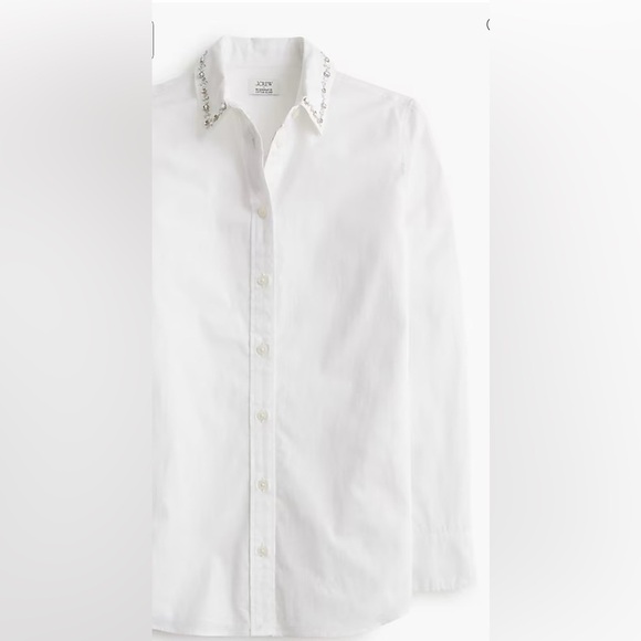 J. Crew Women’s Embellished button-up white shirt Size XS - Picture 4 of 9